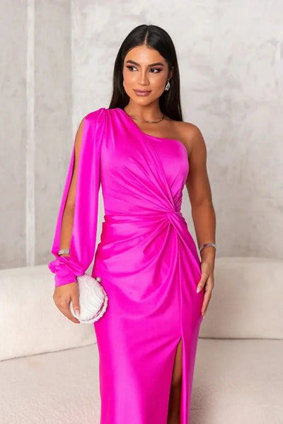 Alison - Elegancka Sukienka Maxi z Rozcięciem