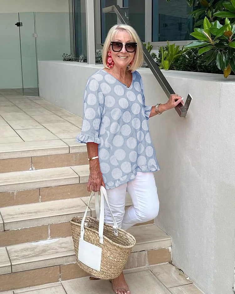 Chloe™ - Stylowa bluzka z dekoltem w szpic