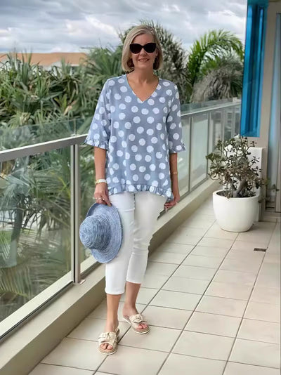 Chloe™ - Stylowa bluzka z dekoltem w szpic