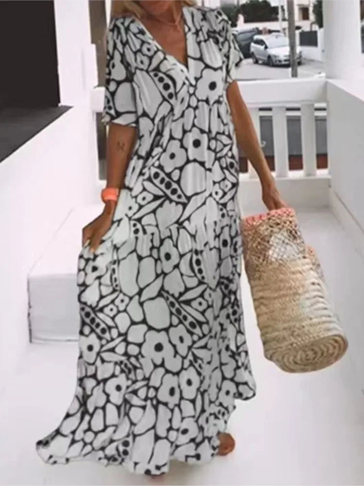 Rayna - Boho długa letnia sukienka dla kobiet
