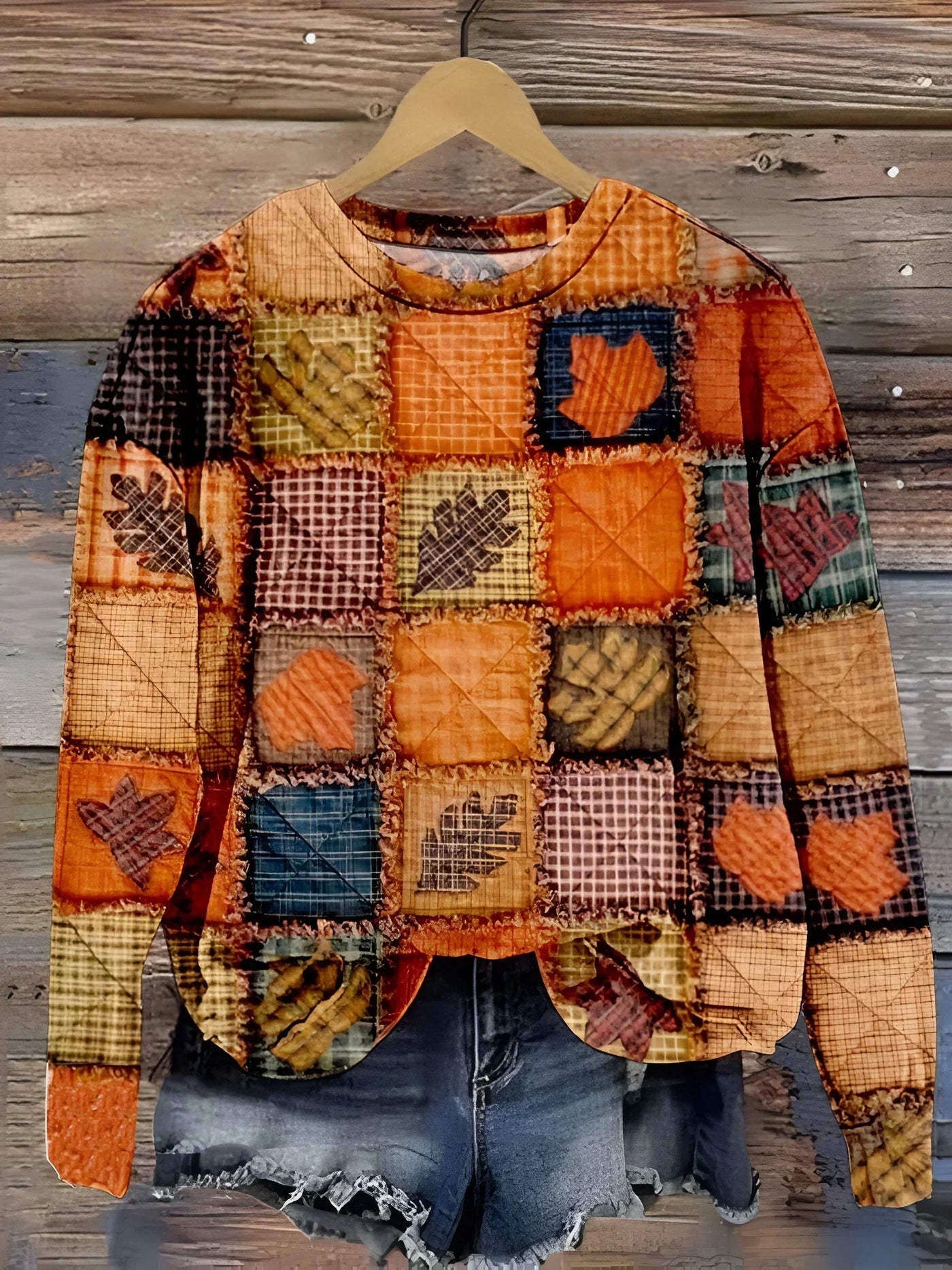 Evelien - Miękki patchworkowy sweter